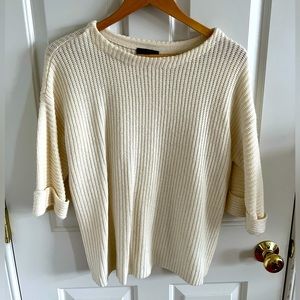 Jcrew Womens cropped cream sweater. 3/4 bell sleeve. Size XS.